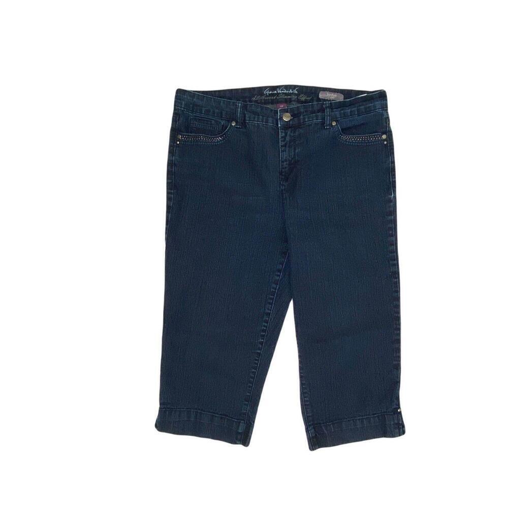 Gloria Vanderbilt Jordyn Capri Women's size 12P Dark Wash Blue Denim Jeans